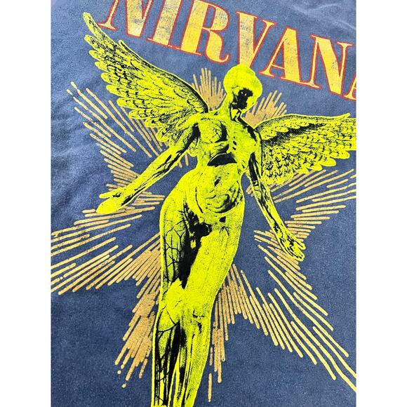 Nirvana 100% Cotton Short Sleeve Crew Neck Graphic T-Shirt Gray Women's L / XL - Picture 7 of 7